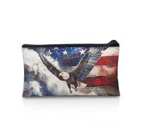 Suhoaziia Grande astuccio per ragazzi e ragazze, per la scuola, per la scuola, portapenne per scrivania, Aquila bandiera americana Usa, Astuccio per matite