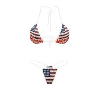 Suhoaziia Set bikini con spalline trasparenti sfacciate brasiliane micro tangas, bikini, costume da bagno da donna, sexy, senza linea abbronzante, costume da bagno, M