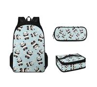 Suhoaziia Set di 3 zaini per le scuole elementari, medie e superiori, con portapranzo, astuccio leggero per ragazze, ragazzi, adolescenti, borsa per la scuola, Graziosa margherita con, Zaini Daypack