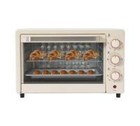 SuhoFutus Forno elettrico da 22 l, in acciaio inox, 1000 W, con grill, forno con timer e termostato, cucina compatta con teglia e griglia per pizza, pane, biscotti, barbecue, famiglia (bianco)