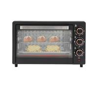 SuhoFutus Forno elettrico da 22 l, in acciaio inox, 1000 W, con grill, forno con timer e termostato, cucina compatta con teglia e griglia per pizza, pane, biscotti, barbecue, famiglia (nero)