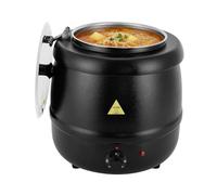 SuhoFutus Scalda zuppa elettrica da 10 l, con coperchio, scaldavivande a buffet in ghisa e acciaio inox, regolazione della temperatura da 35 a 80 °C, 400 W, per ristoranti/hotel