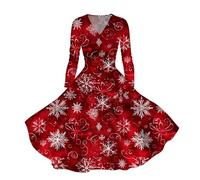 SUIBOZ Abito natalizio verde da donna, abito lungo formale, per l'autunno, il sidro, abiti casual da sera, abiti natalizi da donna (tipo 4, 4XL)