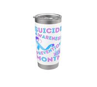 Suicide Awareness Prevenzione Cuore Arcobaleno Mamma Papà Ragazzo Ragazza Bicchiere termico in acciaio inox doppia parete