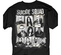 Suicide Squad Gruppo Sughero Tavola Mugshot Joker Arlecchino Film T Shirt S-3XL