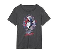 Suicide Squad Harley Quinn Bad Girl Maglietta, Donna Plus-Size, Grigio Scuro, 1X