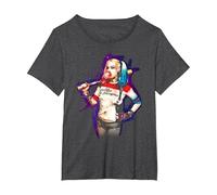Suicide Squad Harley Quinn Bubble Maglietta, Donna Plus-Size, Grigio Scuro, 6X
