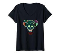 Suicide Squad Harley Quinn Skull Maglietta con Collo a V