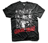Suicide Squad Licenza Ufficiale Maglietta Uomo Mezze Maniche (Nera), Small