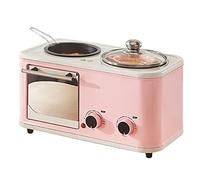 SUICRA Panificatrice 3 in 1 Breakfast Maker Bread Toaster for Sandwiches Maker Electric Mini Oven Multifunctional Pancake Maker Frying Pan Machine (Color : Pink)