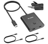 SUIDEK Commutatore USB C, commutatore USB C 1 in 2 Out/2 in 1 Out supporto video 8K@60Hz 100W PD Fast Charging, con cavo Type C e adattatore di alimentazione 5V 1A