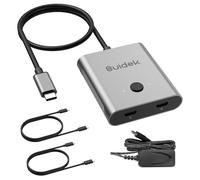 SUIDEK Commutatore USB C, commutatore USB-C bidirezionale che supporta video 8K@60Hz 1 in 2 out/2 in 1 out con ricarica a 100W e trasferimento dati a 10Gbps