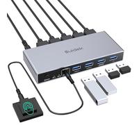 SUIDEK Switch KVM USB 3.0 HDMI, switcher USB e HDMI con 4 porte USB 3.0, per 2 computer che condividono tastiera, mouse, stampante, disco rigido e 1 monitor, supporto 4K@60Hz con 2 cavi USB