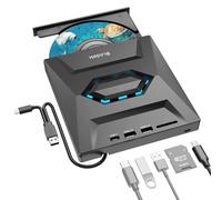 SUIDEK Unità CD esterna per laptop, USB C portatile CD/DVD +/-RW Lettore DVD per laptop con lettore di schede SD USB 3.0 Type C Hub compatibile con desktop PC Windows Linux