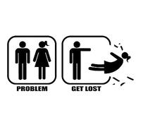 SUIFENG Adesivi per Auto 15.2CMx6.7CM Problema Get Lost JDM Decal Adesivo per Auto e Styling per Auto Accessori Auto Nero/Nastro