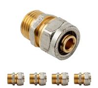 Suinga 5 x 1/2" maschio per tubo multistrato di compressione 16 mm, senza bisogno di macchina di pressatura, grigio