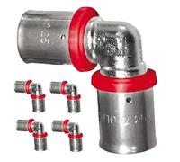 Suinga 5 x Gomito per tubo multistrato da 16 mm, per l'uso con una pressatrice, grigio