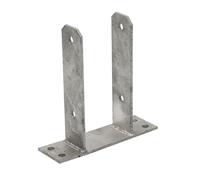 Suinga Base a U per palo in legno 7 cm | Ancoraggio zincato a U | Supporto per palo in legno a U, 16 x 20 x 7,1 cm