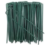 Suinga Graffe per prato artificiale | Set di 100 picchetti di fissaggio in metallo zincato per reti | Chiodi resistenti per giardini e terrazze | Ancoraggio per prato artificiale verde