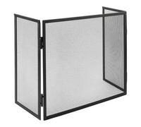 Suinga Parascintille per camino triplo pannello 100 x 50 cm, griglia metallica protettiva contro le scintille, schermo di sicurezza per camini, nero