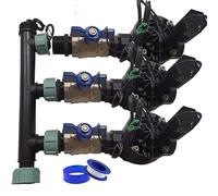 Suinga Sistema di irrigazione automatica per giardino a 3 zone con elettrovalvola Rain Bird HV 1" 9v. Uso con programmatori a batterie 9V