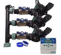 Suinga Sistema di irrigazione automatico da giardino a 3 zone con programmatore e elettrovalvola Rain Bird HV 1" 24v