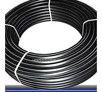 Suinga Tubo irrigazione 25mm PN 10 in polietile ad alta desità PE100, rotolo da 25 metri, adatta all'uso acqua potabile, nero