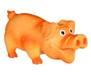 Suino spazzola giocattolo per cani 10 cm rosa