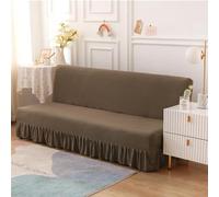 SUIOKPO Copri Divano Senza Bracciolo Copridivano Impermeabile Copridivano 3 Posti Elasticizzato con Disegno Gonna Copridivano AntiGraffio Gatto Copridivano Futon,Light Brown,L
