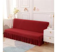 SUIOKPO Copri Divano Senza Bracciolo Copridivano Impermeabile Copridivano 3 Posti Elasticizzato con Disegno Gonna Copridivano AntiGraffio Gatto Copridivano Futon,Rosso,L