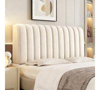 SUIOKPO Copri Testata Letto Elastico - Coprispalliera Letto Matrimoniale in Velours Imbottita e Trapuntata, Tinta Unita Lavabile Antipolvere, Headboard Cover Antipolvere,Beige,190cm