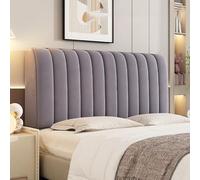 SUIOKPO Copri Testata Letto Elastico - Coprispalliera Letto Matrimoniale in Velours Imbottita e Trapuntata, Tinta Unita Lavabile Antipolvere, Headboard Cover Antipolvere,Dark Grey,180cm