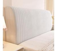 SUIOKPO Copri Testiera Letto Elasticizzata, Copri Spalliera Universale per Letto Singolo/Matrimoniale, Lavabile e Antipolvere, Copertura Testata Letto Adatta a Tutte Le Forme,Beige,180cm