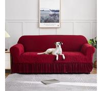 SUIOKPO Copridivano 1/2/3/4 Posti con Braccioli, Copridivani Elasticizzato Antiscivolo, Moderno, Jacquard, Universale Moderno Copri Divano AntiGraffio per Cani e Animali Domestici,Wine Red,1 Sitzer