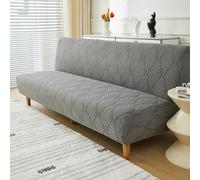 SUIOKPO Copridivano 3 Posti Senza Braccioli Elasticizzato Universale, Copridivano Impermeabile, Antigraffio Gatto, Clic Clac Rimovibile Fodera per Divano Futon per Soggiorno Casa,Dark grey,195~210cm
