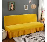 SUIOKPO Copridivano 3 Posti Universale Senza Braccioli Elasticizzato Copridivano Impermeabile Antiscivolo Elastica Completa Pieghevole Divano Protezione per Casa Soggiorno Casa,Giallo,L