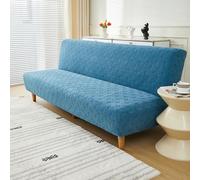 SUIOKPO Copridivano Elasticizzato A 3 Posti Copridivano Senza Braccioli Rimovibile Universale Copridivano Futon Jacquard Tinta Unita per Soggiorno Lavabile,Dark Blue