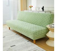 SUIOKPO Copridivano Elasticizzato A 3 Posti Copridivano Senza Braccioli Rimovibile Universale Copridivano Futon Jacquard Tinta Unita per Soggiorno Lavabile,Verde