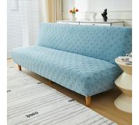 SUIOKPO Copridivano Elasticizzato A 3 Posti Copridivano Senza Braccioli Rimovibile Universale Copridivano Futon Jacquard Tinta Unita per Soggiorno Lavabile,Light Blue