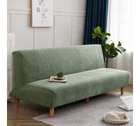 SUIOKPO Copridivano Senza Braccioli 3 Posti Elasticizzato Copridivano AntiGraffio Gatto Copridivano Futon Jacquard Tinta Unita Lavabile, Clic Clac per Soggiorno Casa,Light Green
