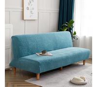 SUIOKPO Copridivano Senza Braccioli 3 Posti Elasticizzato Copridivano AntiGraffio Gatto Copridivano Futon Jacquard Tinta Unita Lavabile, Clic Clac per Soggiorno Casa,Blu