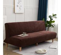 SUIOKPO Copridivano Senza Braccioli 3 Posti Elasticizzato Copridivano AntiGraffio Gatto Copridivano Futon Jacquard Tinta Unita Lavabile, Clic Clac per Soggiorno Casa,caffè