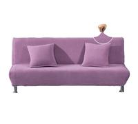 SUIOKPO Copridivano Senza Braccioli, Copridivano 2-3 Posti Senza Braccioli Elasticizzato Universale, AntiGraffio Gatto Fodera per Divano Senza Braccioli, Lavabile Rimovibile,Light Purple,160~185cm