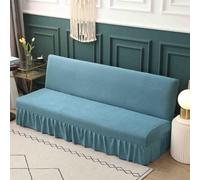 SUIOKPO Copridivano Senza Braccioli, Copridivano 3 Posti Elasticizzato, Copridivano Impermeabile, Copridivano AntiGraffio Gatto Copridivano Futo Tinta Unita Lavabile,Blu,L