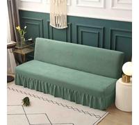 SUIOKPO Copridivano Senza Braccioli, Copridivano 3 Posti Elasticizzato, Copridivano Impermeabile, Copridivano AntiGraffio Gatto Copridivano Futo Tinta Unita Lavabile,Light Green,L