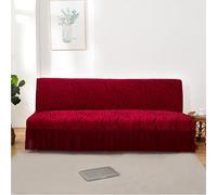 SUIOKPO Copridivano Senza Braccioli Copridivano Impermeabile Copridivano 3 Posti Elasticizzato all-Coperto Copridivani Elasticizzati Copridivano Futon Jacquard Tinta Unita Lavabile,Rosso,S