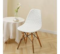 SUIOKPO Coprisedie con Schienale 1/2/4/6/8 Pezzi, Jacquard Fodere Coprisedia Elasticizzato Elegante Nordico Sedia Scandinave Fodere Coprisedia per Sedia Adatta per Casa,Hotel,Bianca,8 PCS