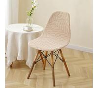 SUIOKPO Coprisedie con Schienale 1/2/4/6/8 Pezzi, Jacquard Fodere Coprisedia Elasticizzato Elegante Nordico Sedia Scandinave Fodere Coprisedia per Sedia Adatta per Casa,Hotel,Beige,2 PCS