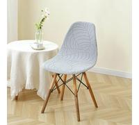 SUIOKPO Coprisedie con Schienale 1/2/4/6/8 Pezzi, Jacquard Fodere Coprisedia Elasticizzato Elegante Nordico Sedia Scandinave Fodere Coprisedia per Sedia Adatta per Casa,Hotel,Light Grey,1 PCS