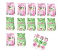SUIOPPYUW 12 decorazioni per feste a tema Wicked, 18 sacchetti regalo e etichette regalo, 12 sacchetti di carta per feste Wicked e 18 pezzi
